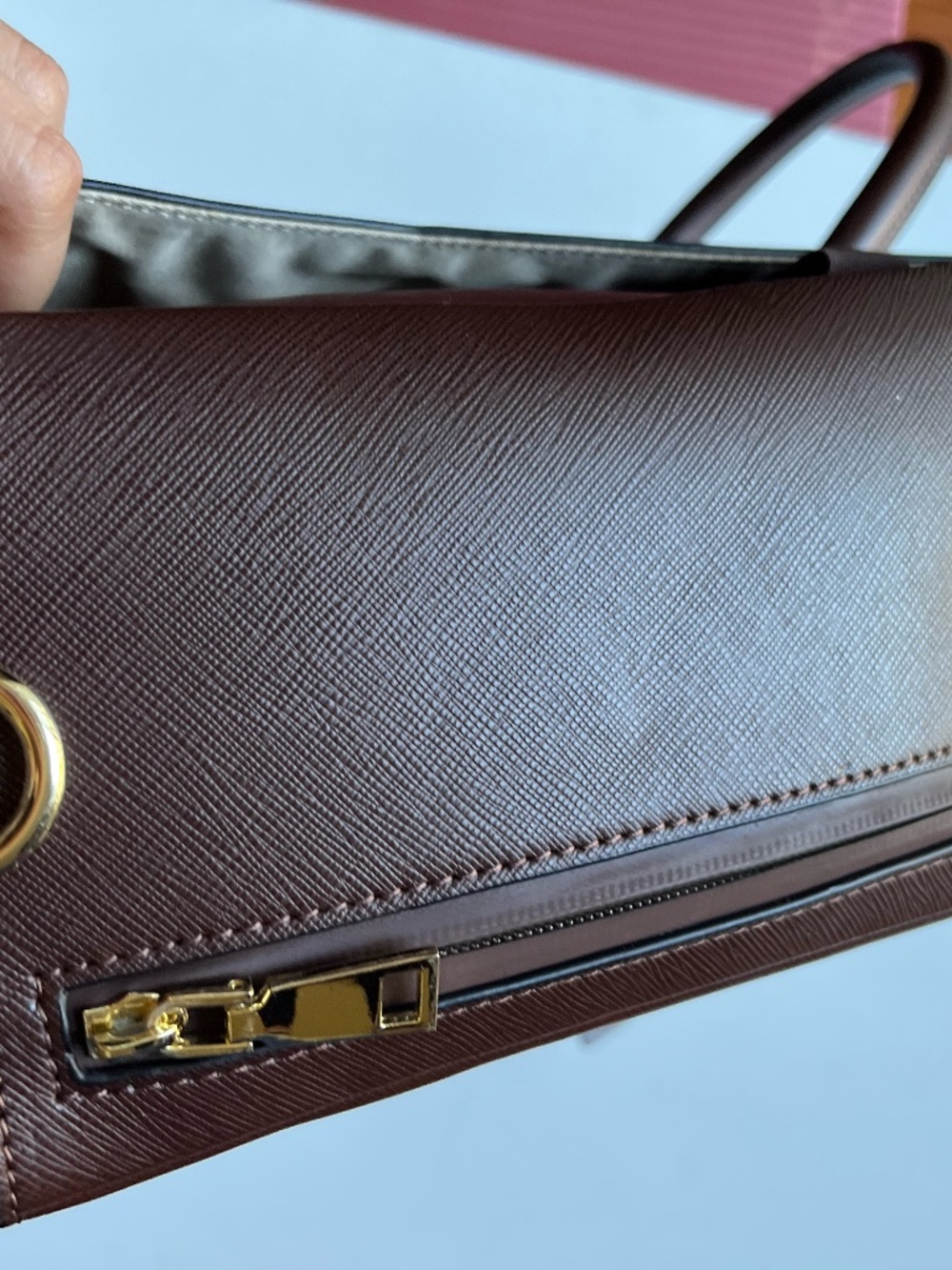 La Mansio Italian Premium Leather laptop work bag backpack Chocolate Brown Color - Picture 8 of 12
